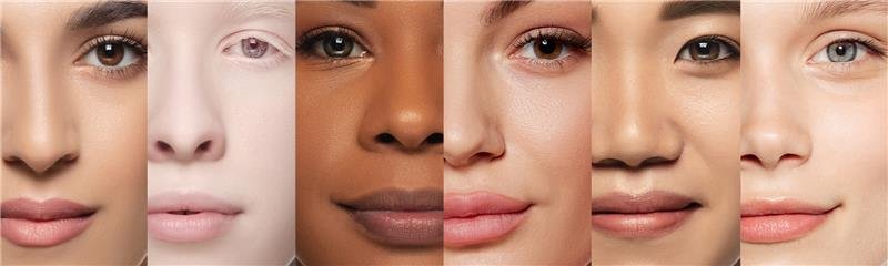 Mulheres com diferentes tons de pele