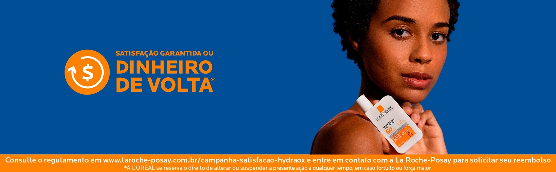 Banner da campanha Hydraox com elementos visuais de hidratação e cuidado.