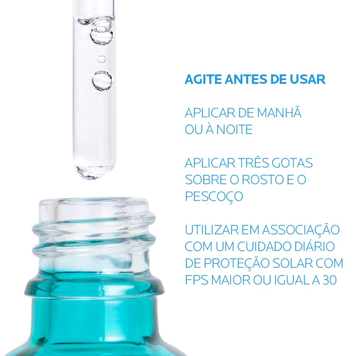 Imagem mostrando o modo de uso do novo Sérum Effaclar Ultra concentrado Antiacne