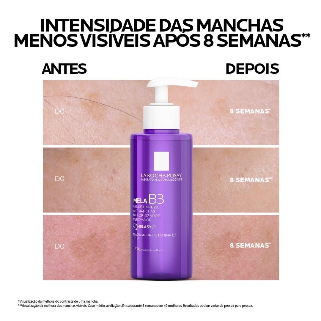 Comparações das manchas após 8 semanas de uso
