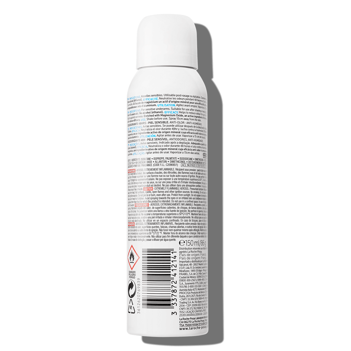 Physiological 48h Sensitive Skin Spray Anti Odor Deodrant 150ml Alcohol Free