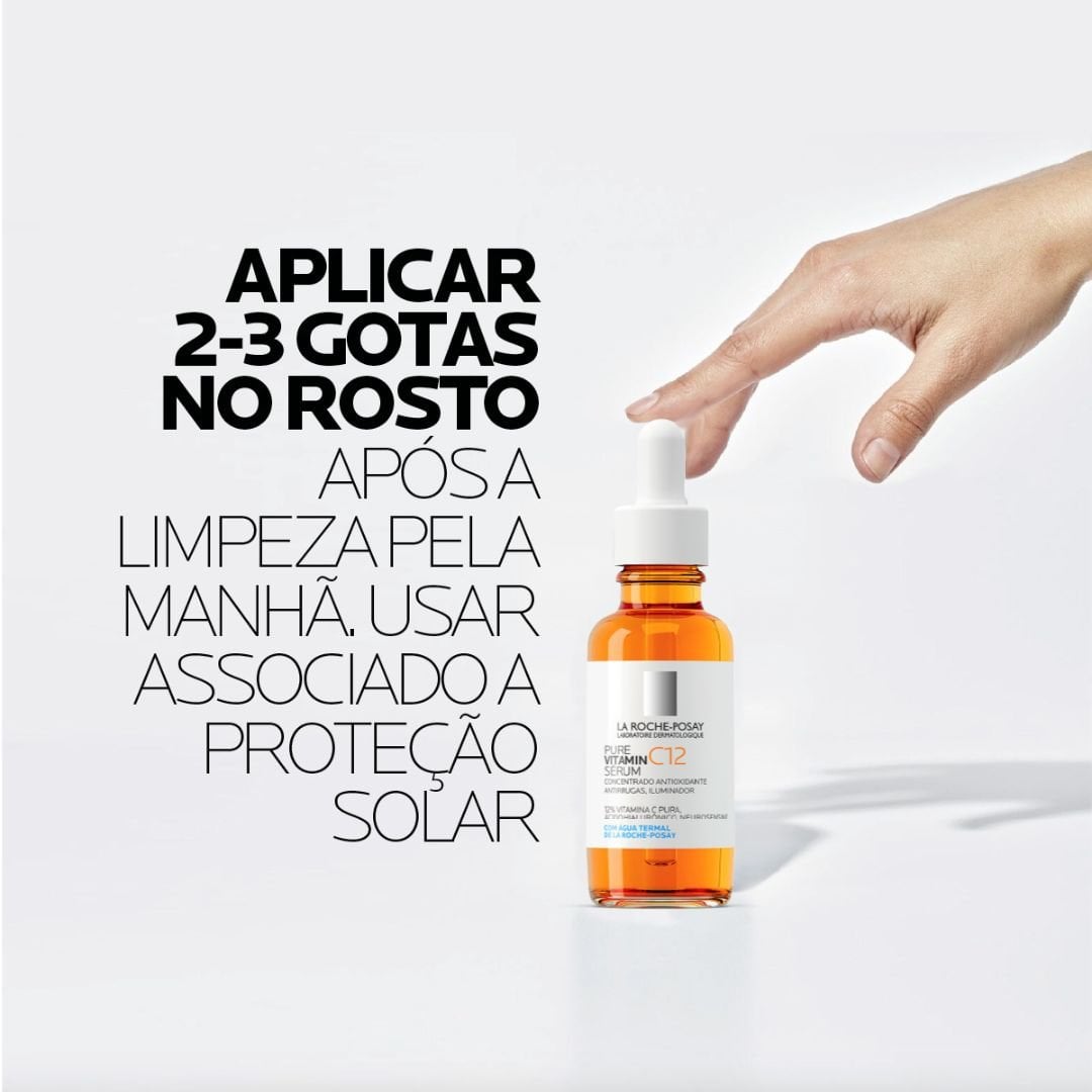 Modo de uso: aplicar 2 a 3 gotas no rosto, após a limpeza pela manhã, usar associado à proteção solar.
